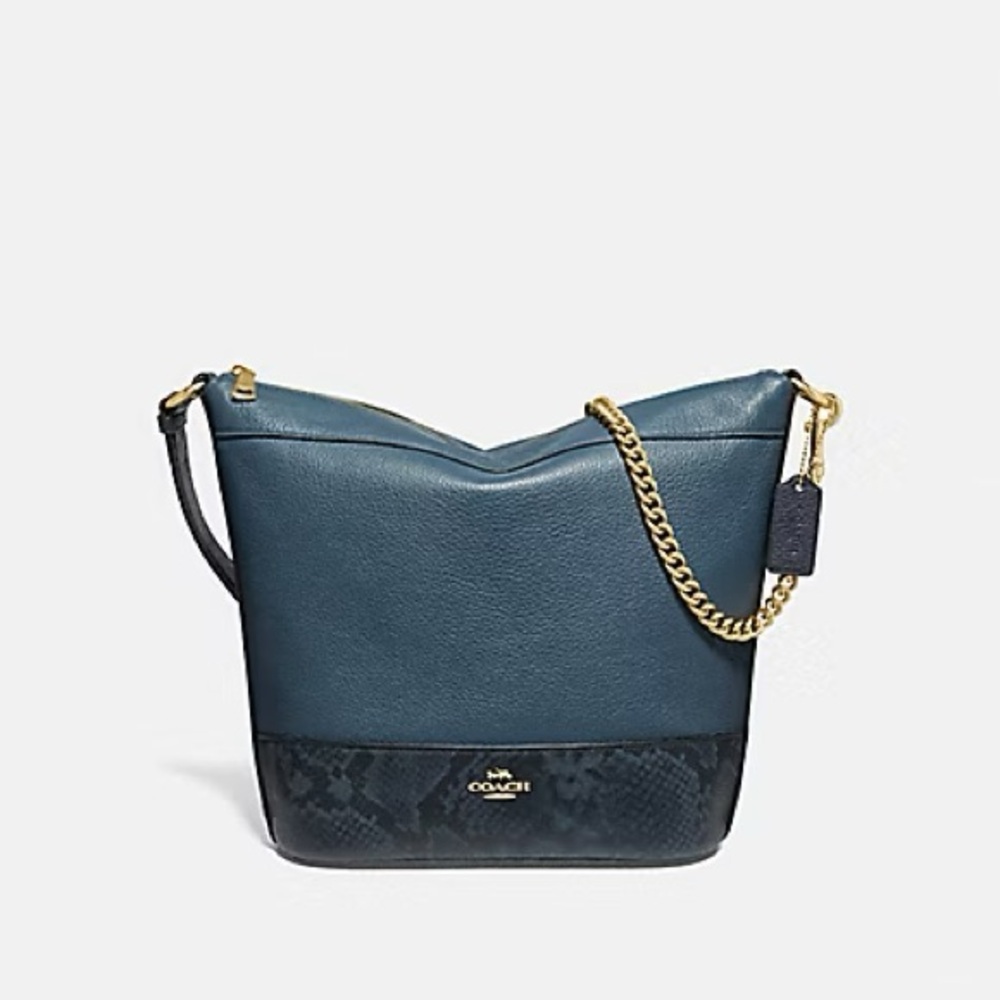 Coach Dark Denim and Python Paxton Duffle F72851